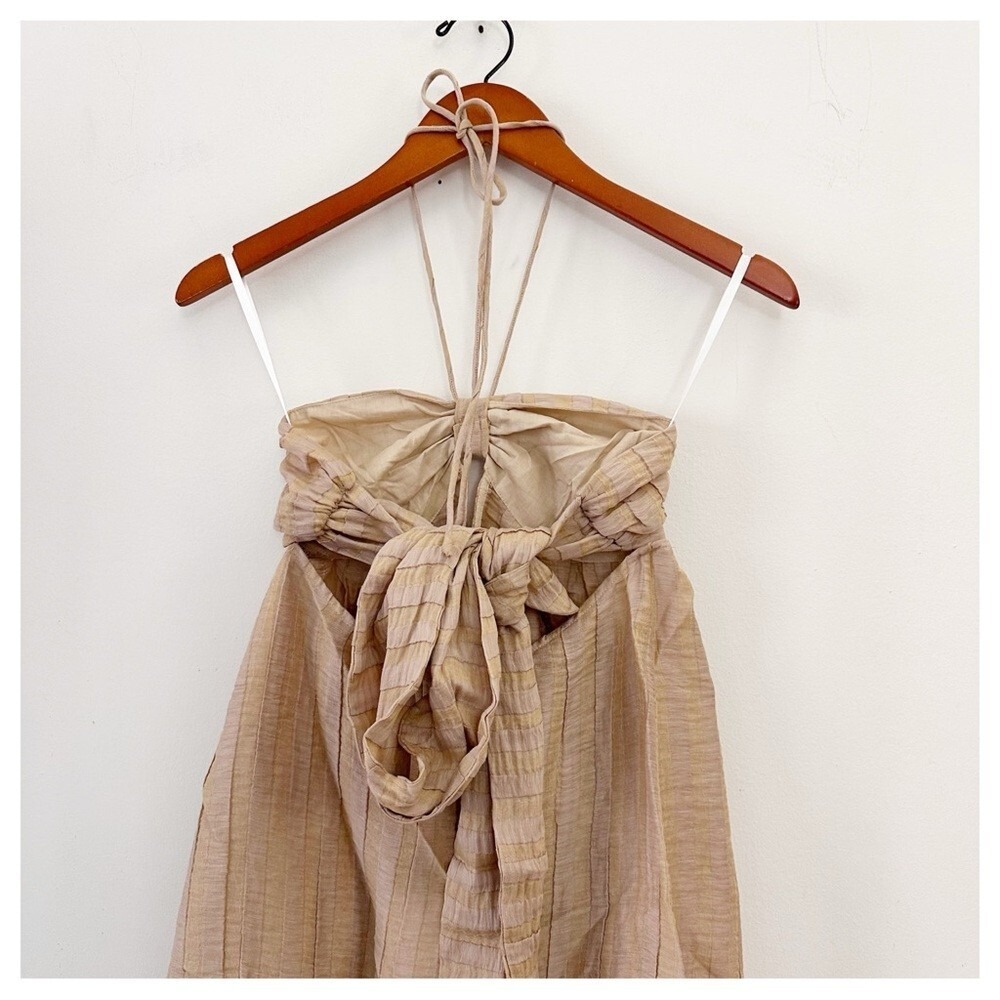 NWT L'Academie The Jolena Maxi Dress in Wheat‎ Brown size small - Picture 5 of 7